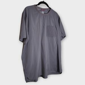Topo Designs Tech Popover Shirt Gray Nylon Utility Tee Chest Pocket Men’s Large